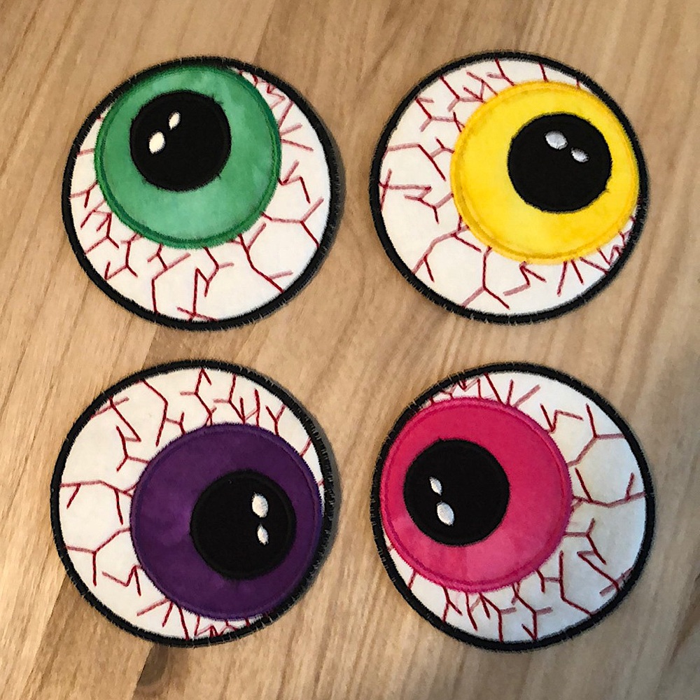 “Eyeball” fabric coasters